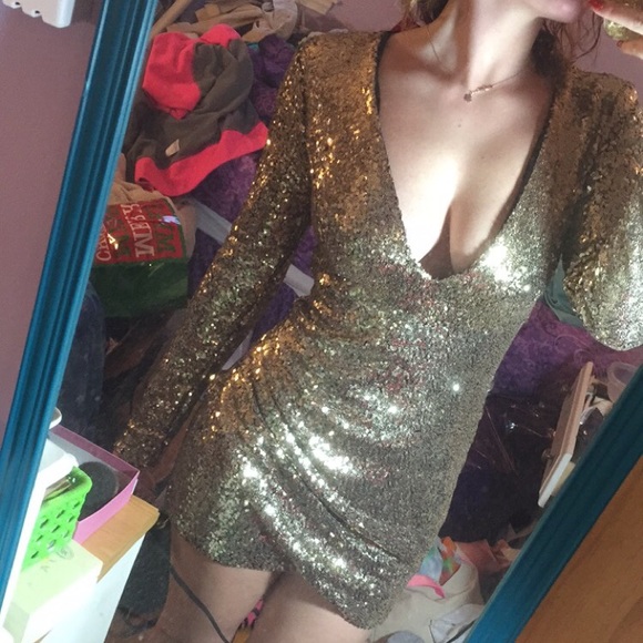 Gold Sequin Dress - Picture 4 of 6